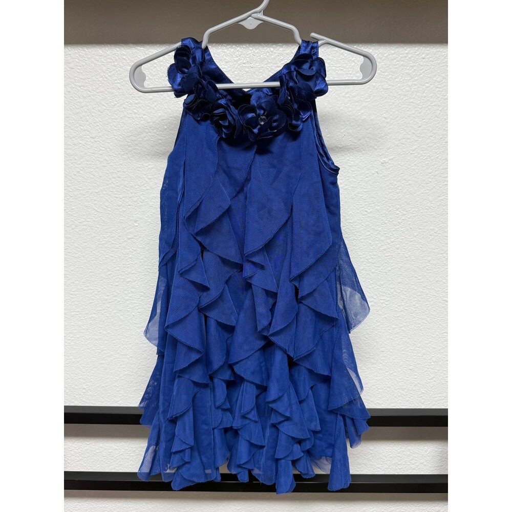 Biscotti - Blue Flower Lace Party Wedding Fancy Dress Size 5T